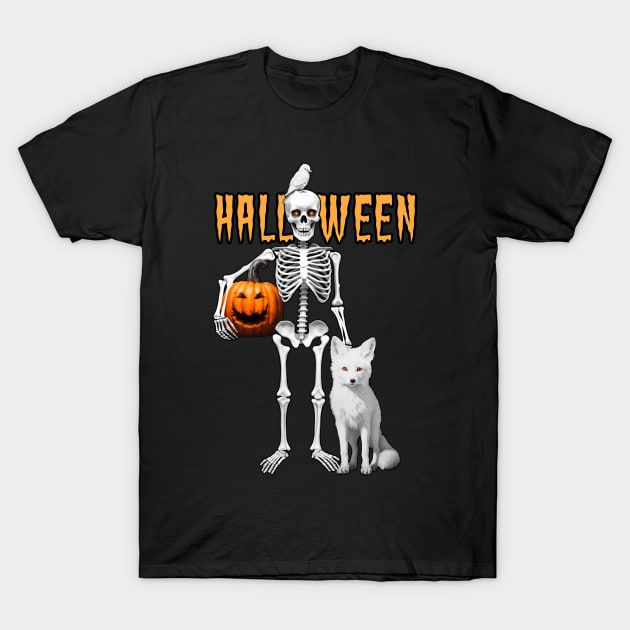 Halloween skeleton and friends T-Shirt by KIDEnia